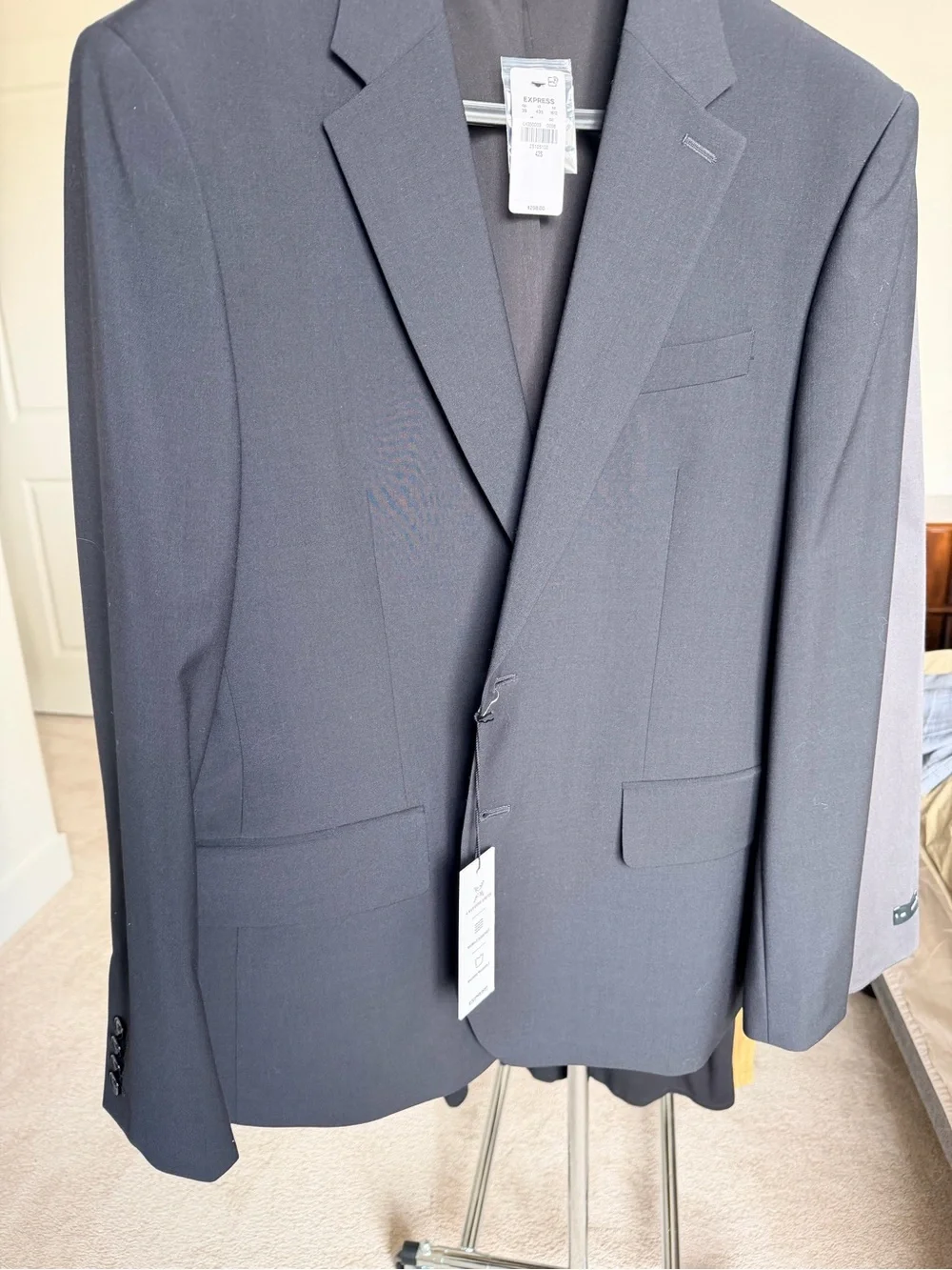 Express Men's Black Blazer - Classic Single-Breasted Suit Jacket